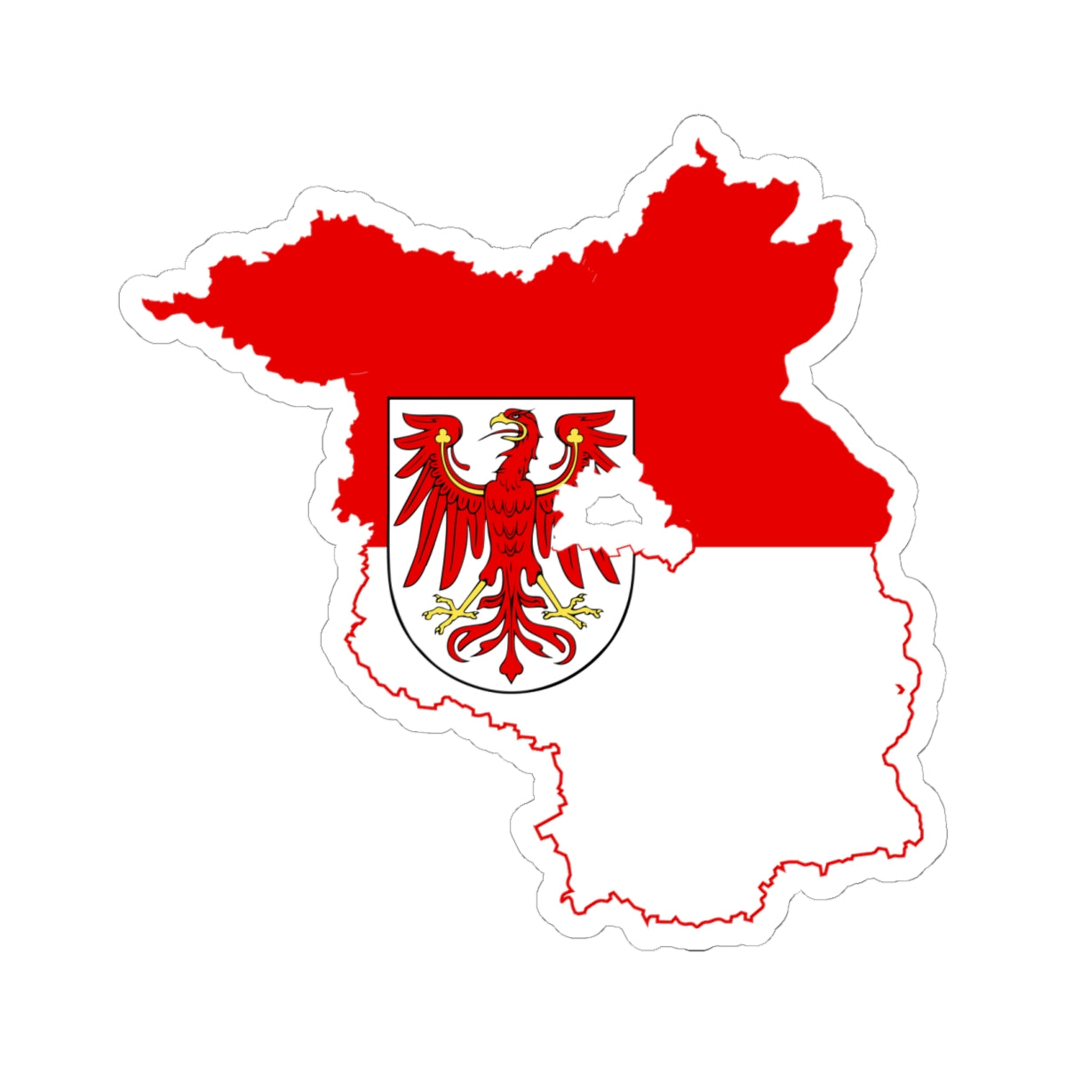 Flag map of Brandenburg (Germany) STICKER Vinyl Kiss-Cut Decal