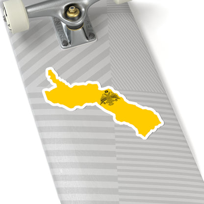 Flag-map of Mount Athos de facto (Greece) STICKER Vinyl Kiss-Cut Decal