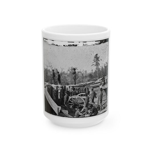 Atlanta, Georgia. Sherman's Men In Confederate Fort East Of Atlanta (U.S. Civil War) White Coffee Mug