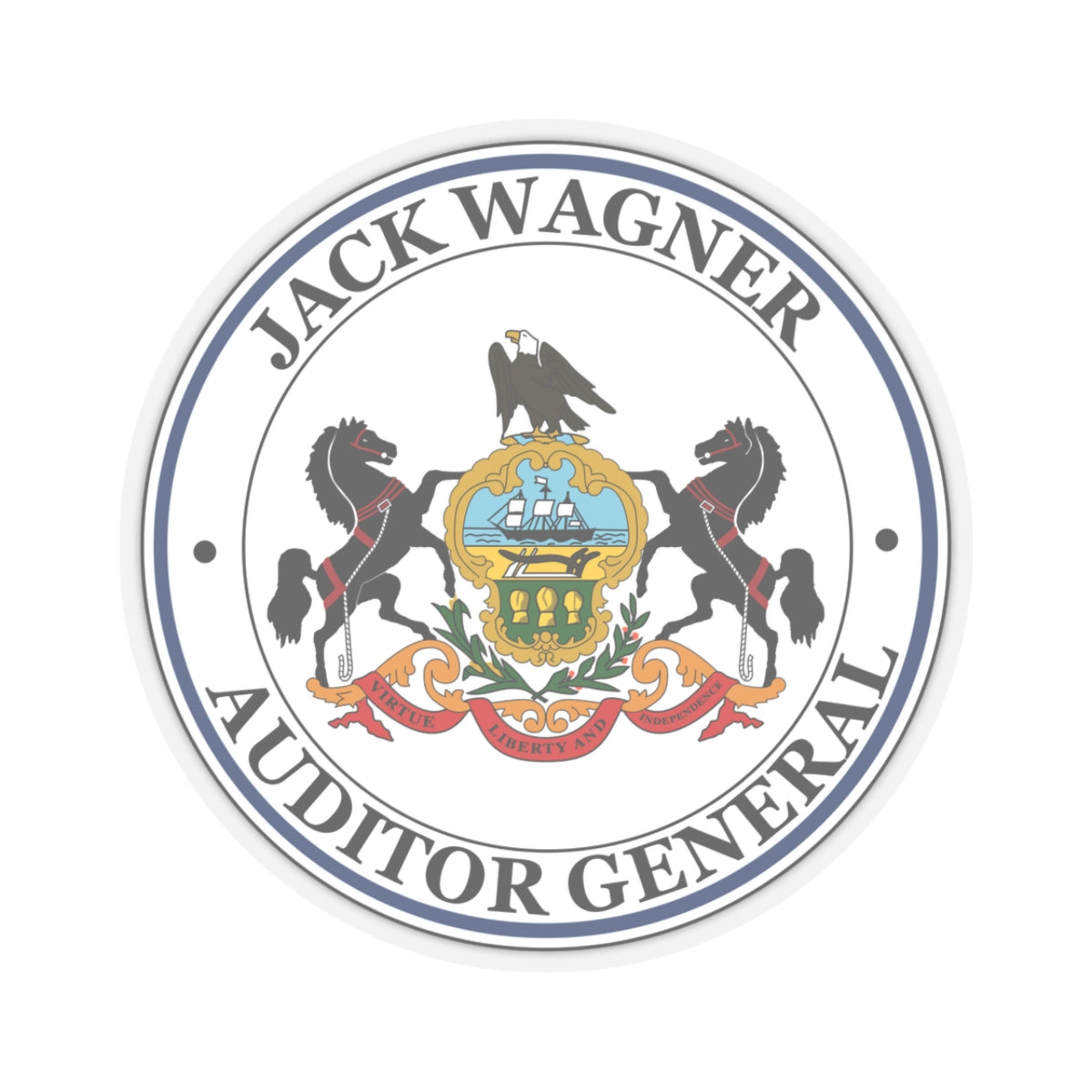 Seal of the Auditor General of Pennsylvania Jack Wagner - STICKER Vinyl Kiss-Cut Decal