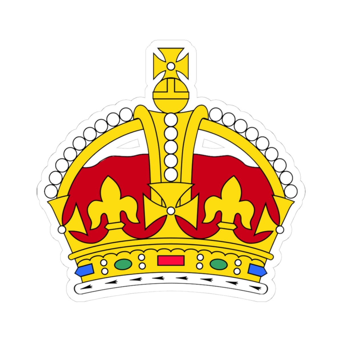 1901 pattern Tudor Crown plain 2D (United Kingdom) (Coat of Arms) STICKER Vinyl Kiss-Cut Decal