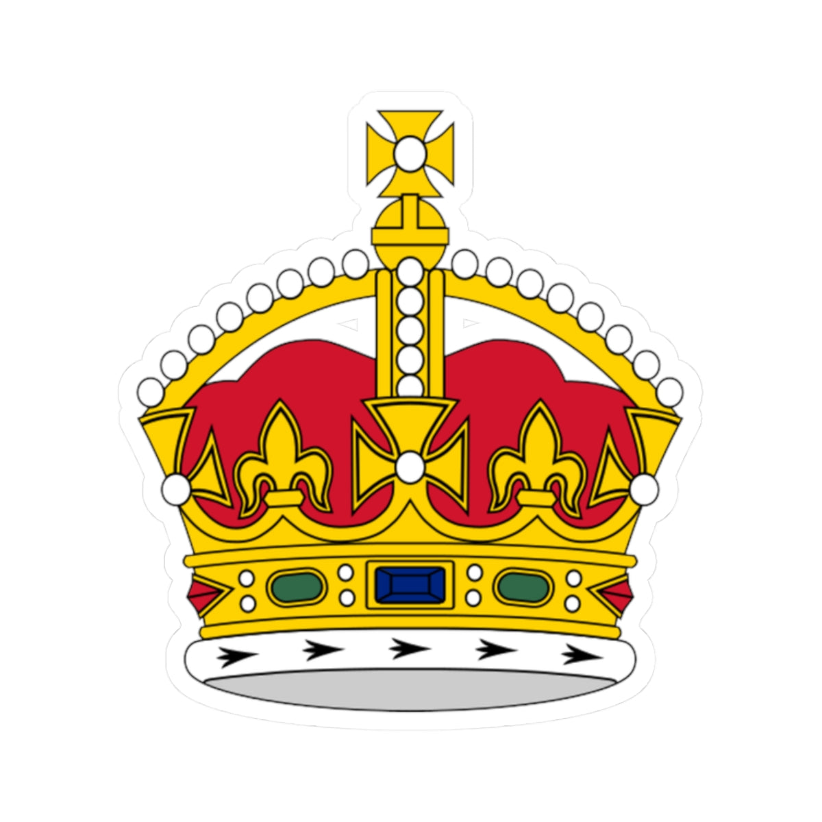 1860s pattern Tudor Crown 3D (United Kingdom) (Coat of Arms) STICKER Vinyl Kiss-Cut Decal