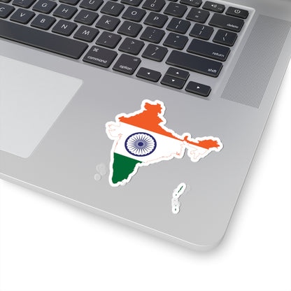 Flag-map of India de-facto (India) STICKER Vinyl Kiss-Cut Decal