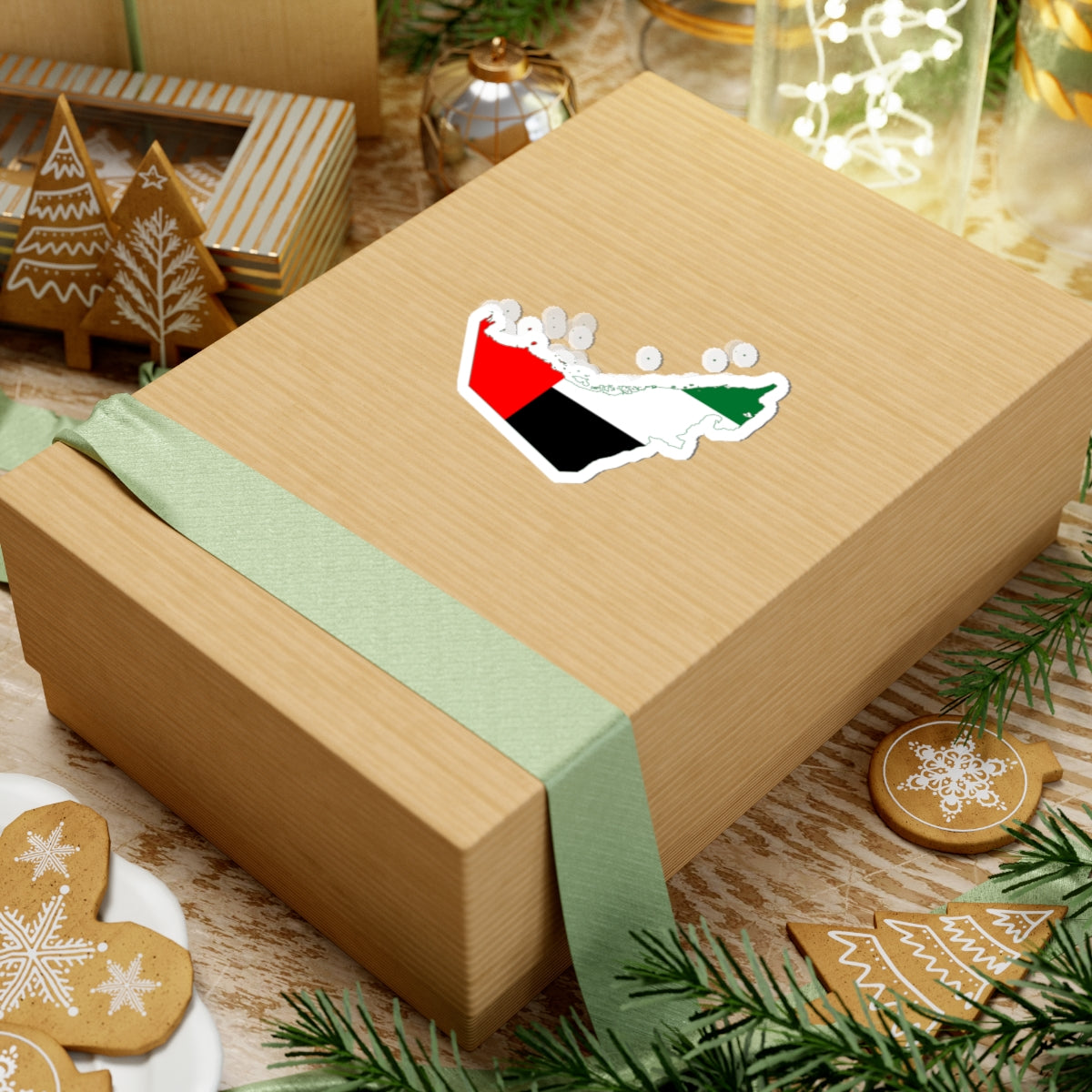 Flag map of the United Arab Emirates (United Arab Emirates) STICKER Vinyl Kiss-Cut Decal