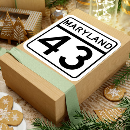 MD Route 43 (Maryland) (Road Sign) STICKER Vinyl Kiss-Cut Decal
