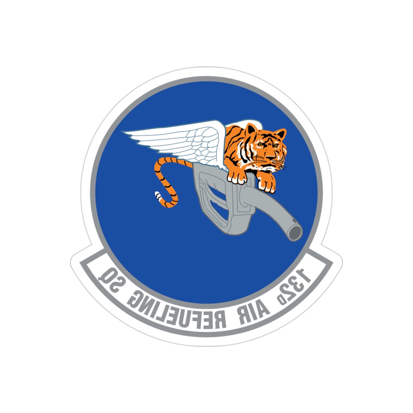 132 Air Refueling Squadron (U.S. Air Force) REVERSE PRINT Transparent STICKER-3" × 3"-The Sticker Space