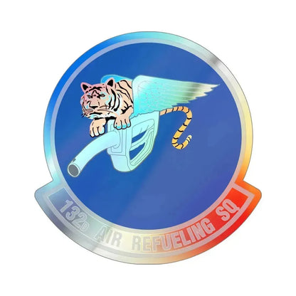 132 Air Refueling Squadron (U.S. Air Force) Holographic STICKER Die-Cut Vinyl Decal 5 Inch Holographic - The Sticker Space