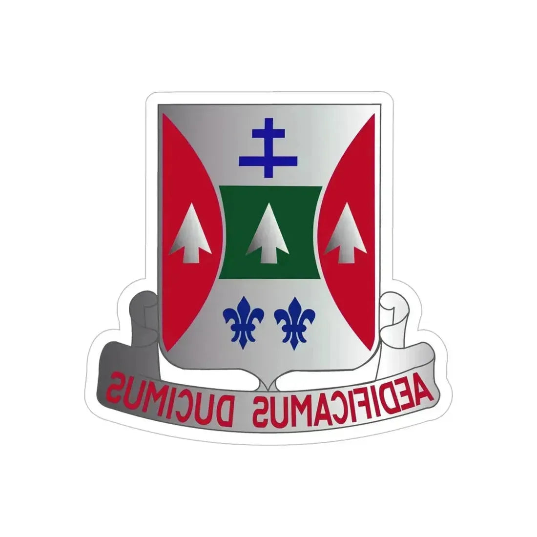 132 Engineer Battalion (U.S. Army) REVERSE PRINT Transparent Die-Cut STICKER 6 Inch Die-Cut Transparent - The Sticker Space