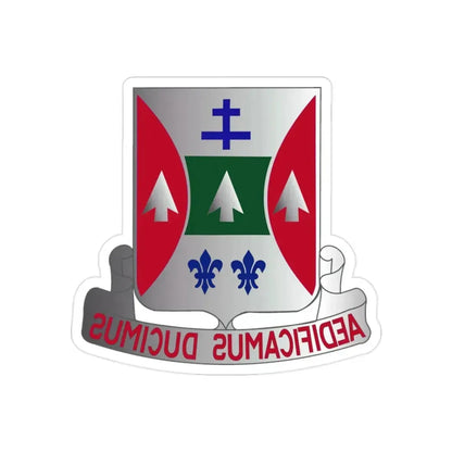 132 Engineer Battalion (U.S. Army) REVERSE PRINT Transparent Die-Cut STICKER - The Sticker Space