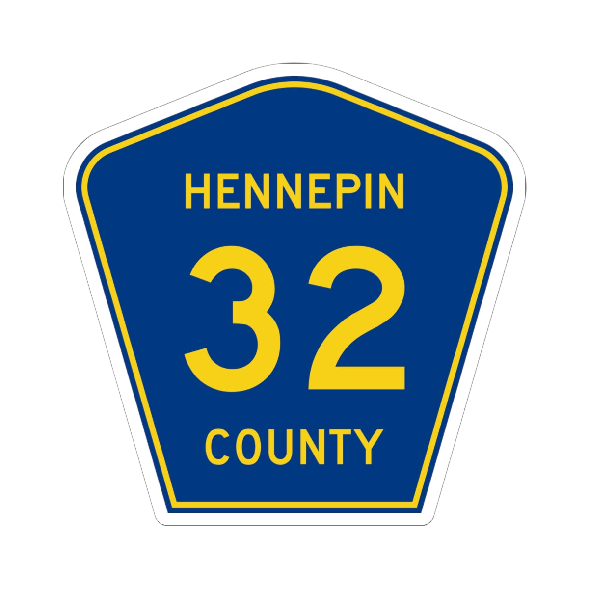 Hennepin County 32 (Minnesota) (Road Sign) STICKER Vinyl Kiss-Cut Decal
