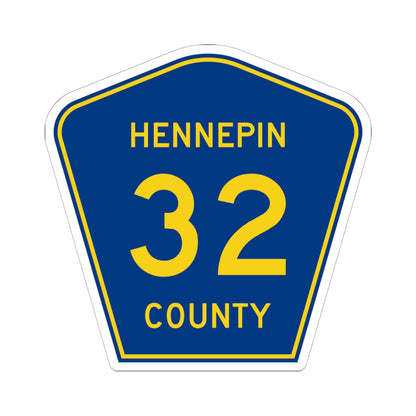 Hennepin County 32 (Minnesota) (Road Sign) STICKER Vinyl Kiss-Cut Decal