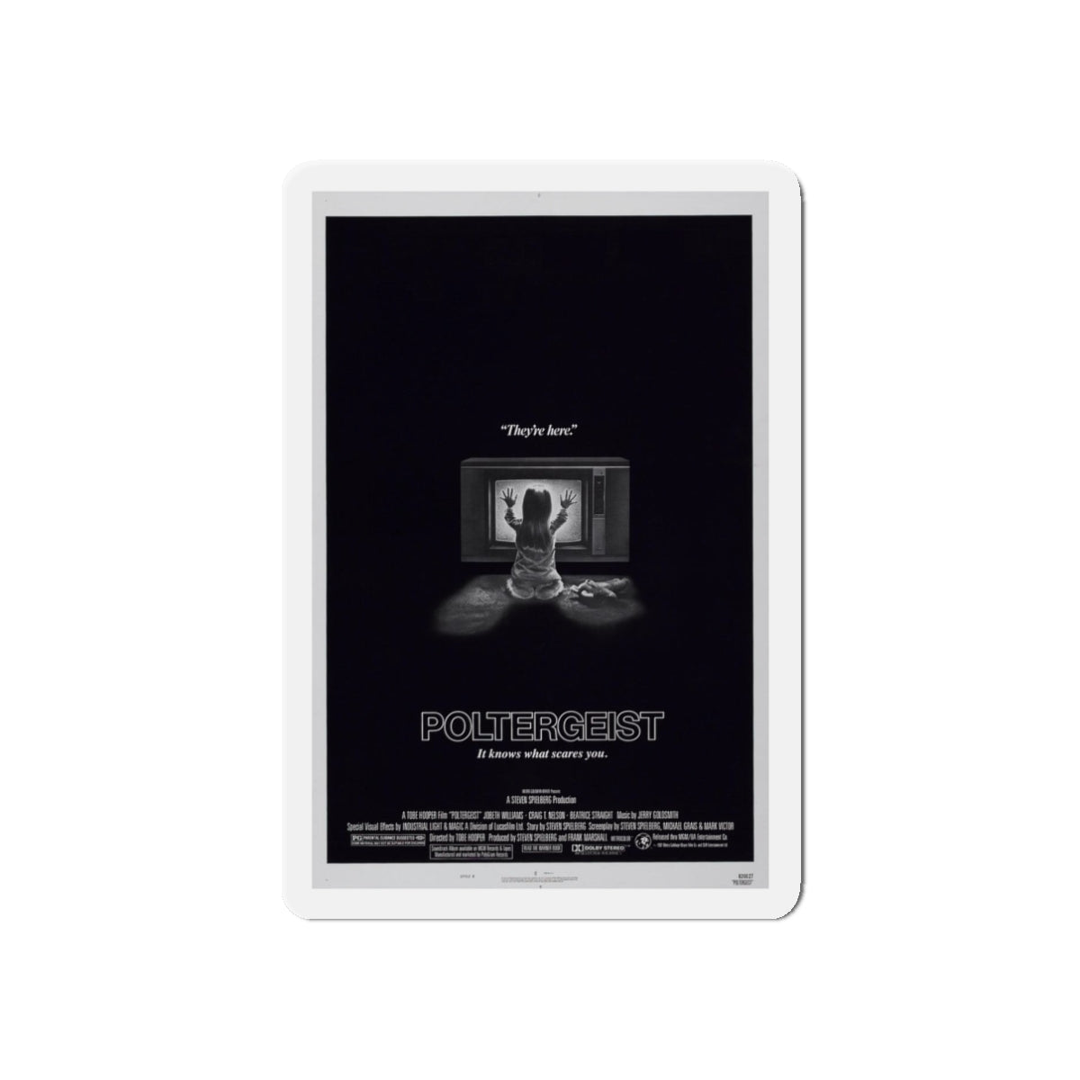 POLTERGEIST 1982 Movie Poster - Refrigerator Magnet-3" x 3"-Die-Cut-1 pc-The Sticker Space