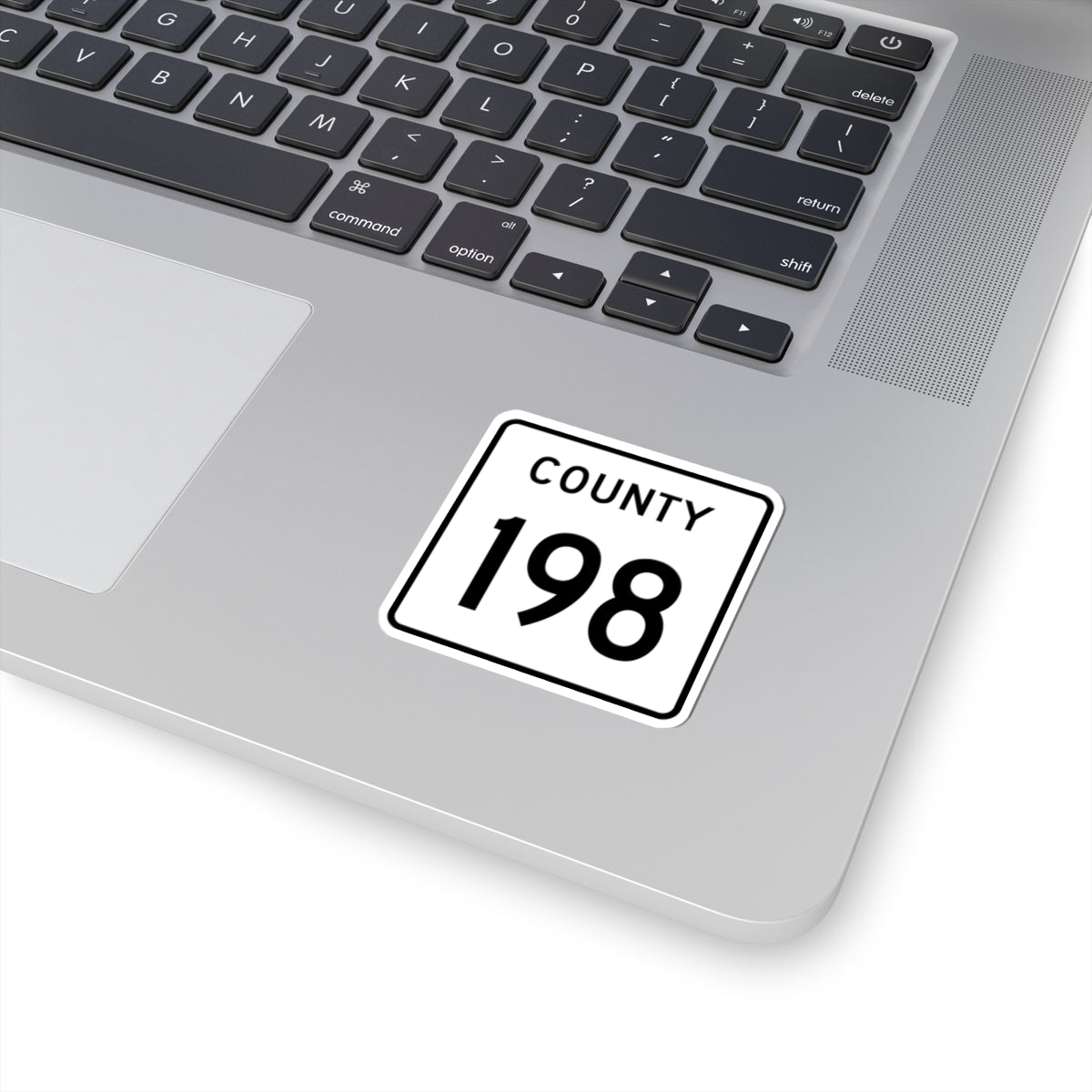 County 198 square (Minnesota) (Road Sign) STICKER Vinyl Kiss-Cut Decal