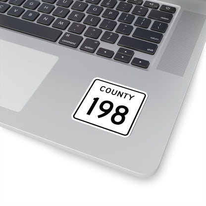 County 198 square (Minnesota) (Road Sign) STICKER Vinyl Kiss-Cut Decal