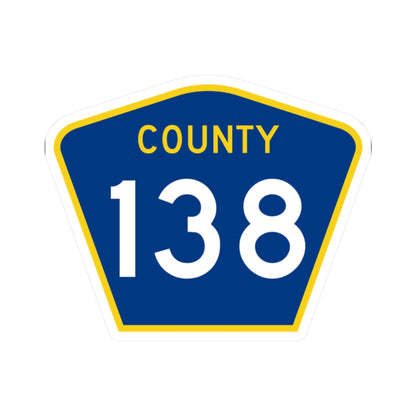 County 138 MN (Minnesota) (Road Sign) STICKER Vinyl Kiss-Cut Decal