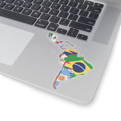 Flag map of Latin America (Costa Rica) STICKER Vinyl Kiss-Cut Decal