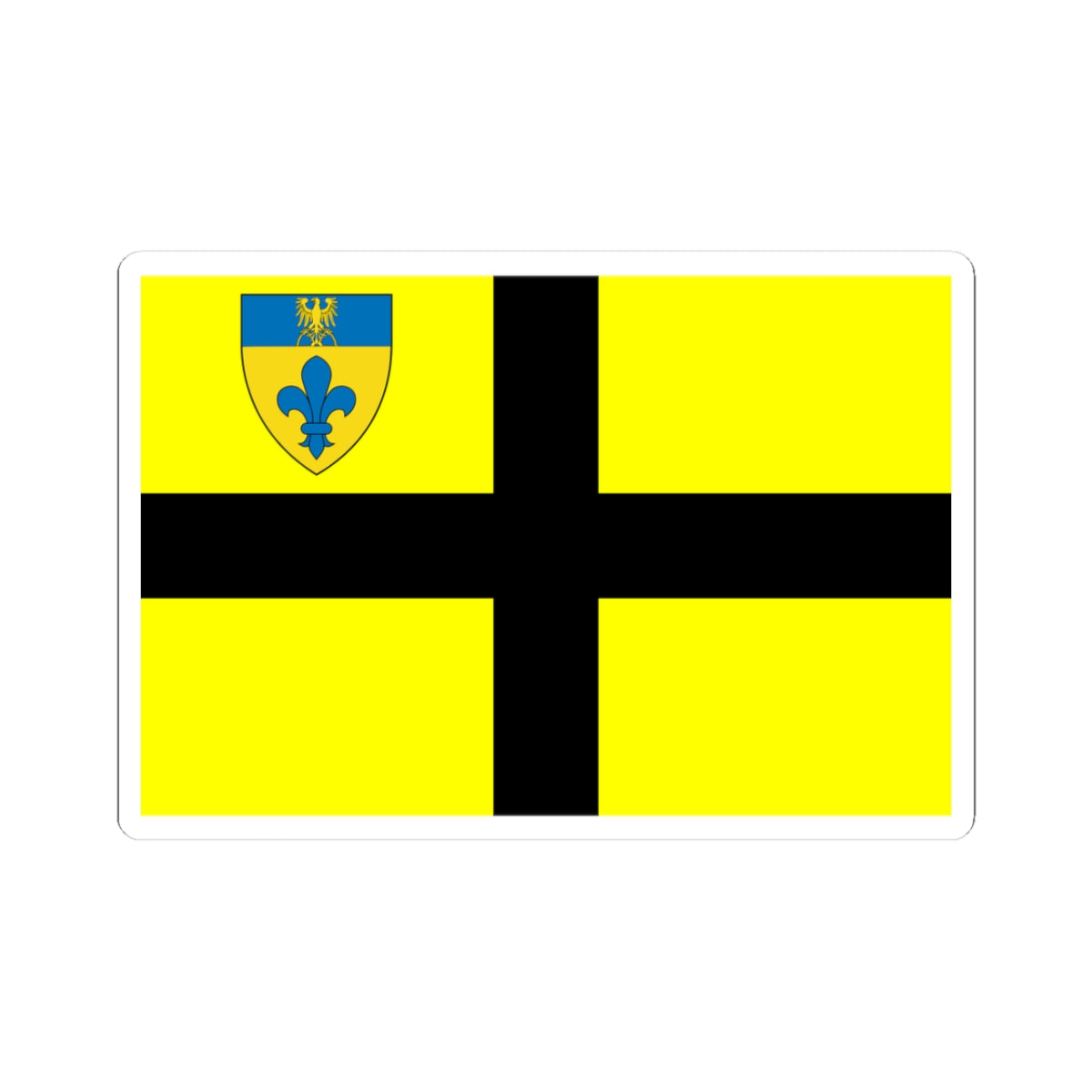 Flag of St David early with Diocese of Swansea and Brecon Shield in Canton (United Kingdom) STICKER Vinyl Kiss-Cut Decal