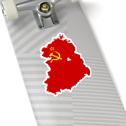Flag map of USSR-East Germany (Germany) STICKER Vinyl Kiss-Cut Decal