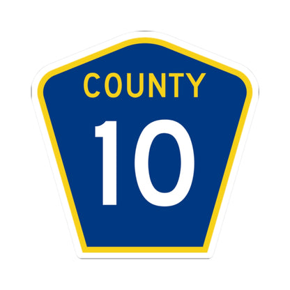 County 10 MN (Minnesota) (Road Sign) STICKER Vinyl Kiss-Cut Decal