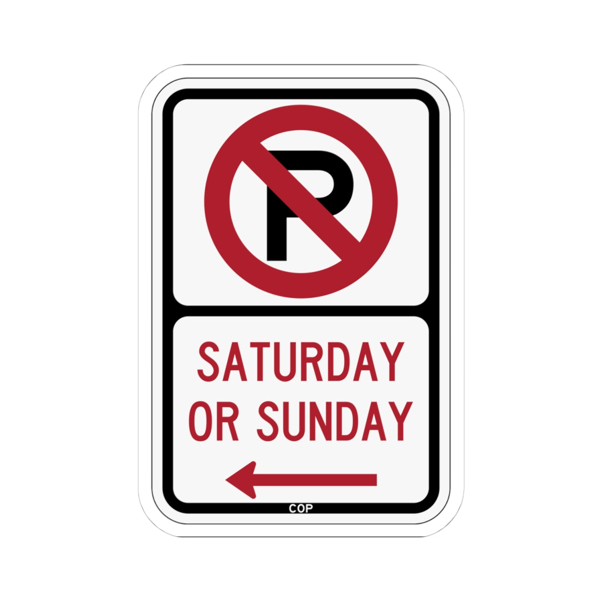 PBOT Road sign P1210L (Oregon) (Road Sign) STICKER Vinyl Kiss-Cut Decal