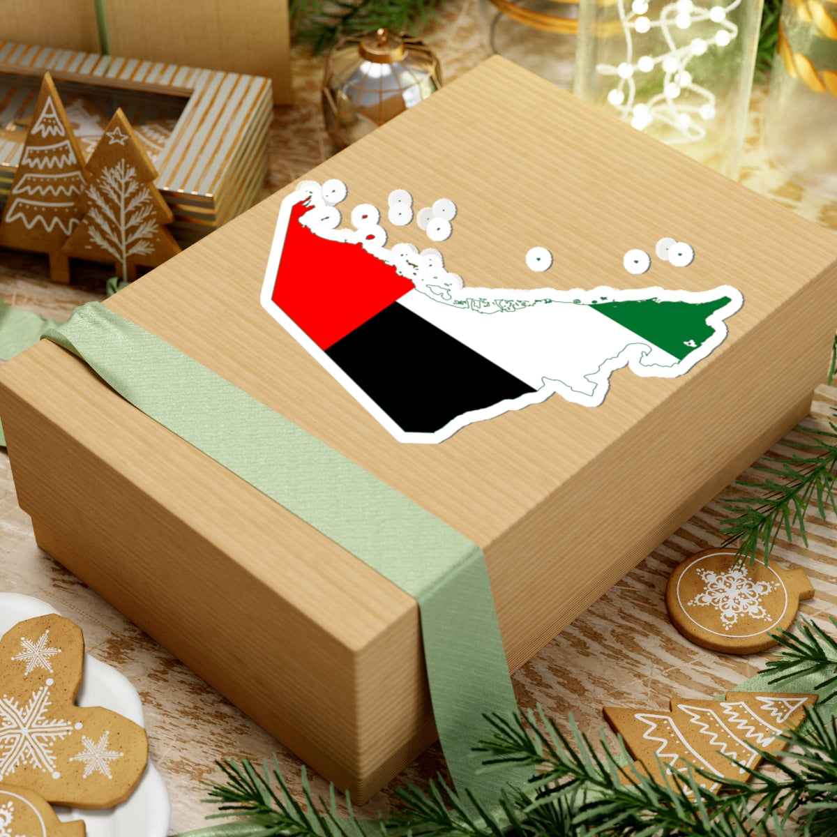 Flag map of the United Arab Emirates (United Arab Emirates) STICKER Vinyl Kiss-Cut Decal