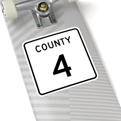 County 4 square (Minnesota) (Road Sign) STICKER Vinyl Kiss-Cut Decal