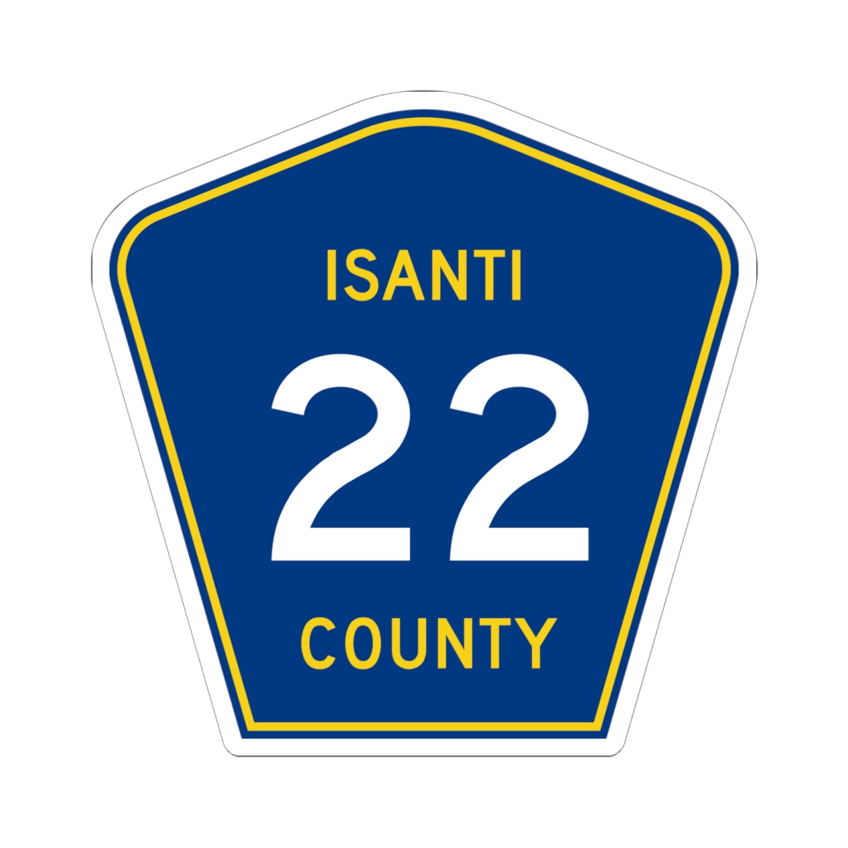 Isanti County 22 MN (Minnesota) (Road Sign) STICKER Vinyl Kiss-Cut Decal