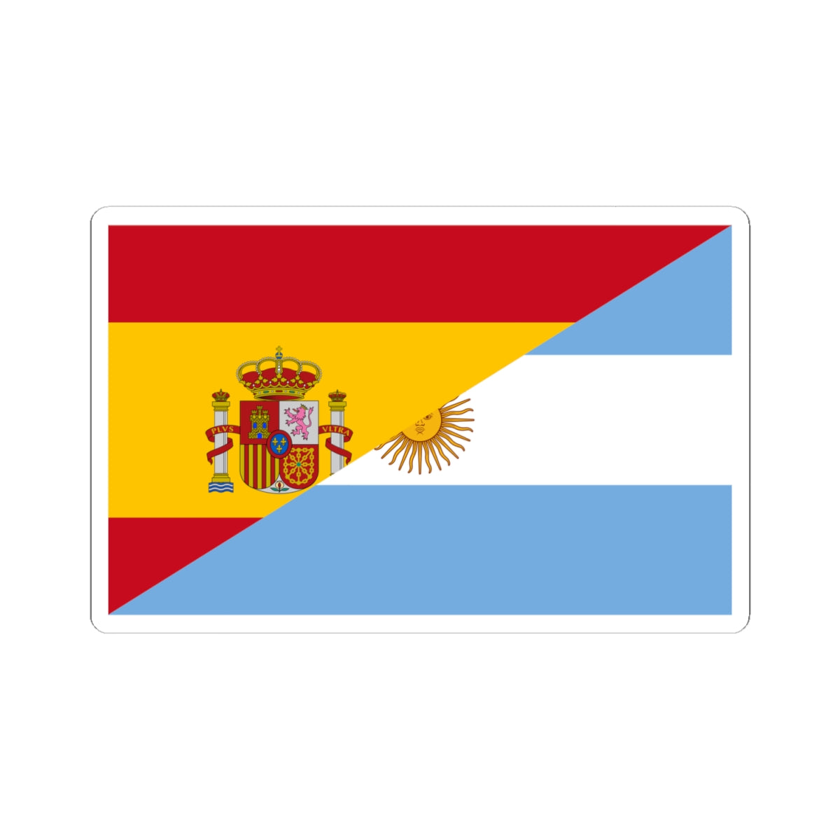 Flag of Argentina and Spain (Spain) STICKER Vinyl Kiss-Cut Decal