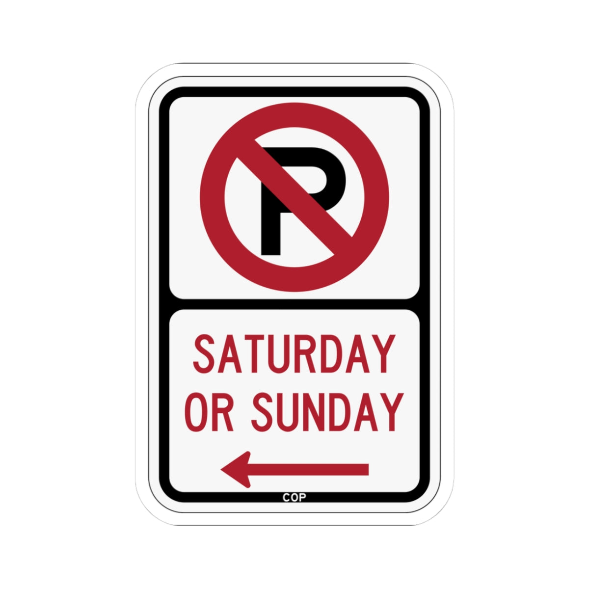 PBOT Road sign P1210L (Oregon) (Road Sign) STICKER Vinyl Kiss-Cut Decal