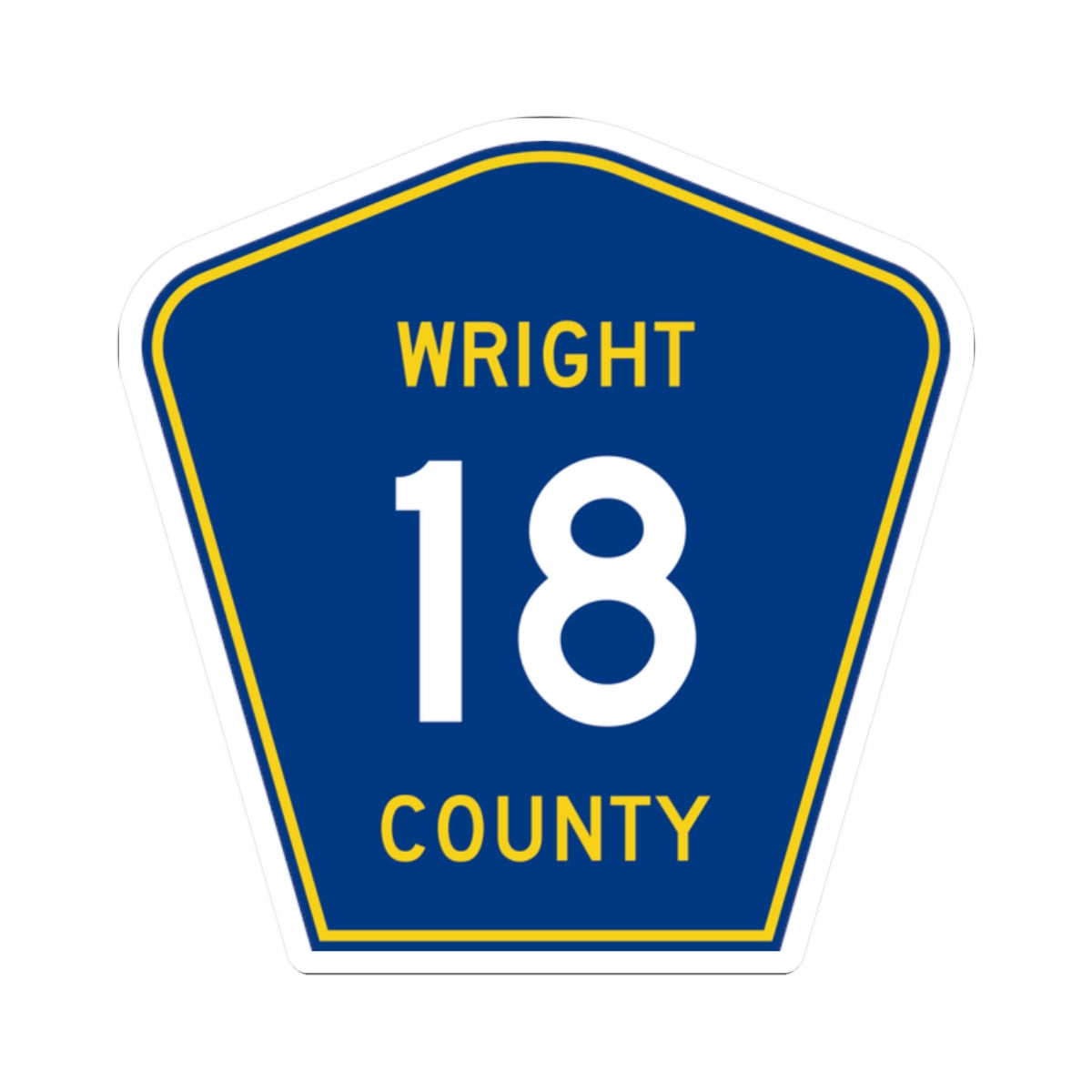 Wright County Route 18 (Minnesota) (Road Sign) STICKER Vinyl Kiss-Cut Decal