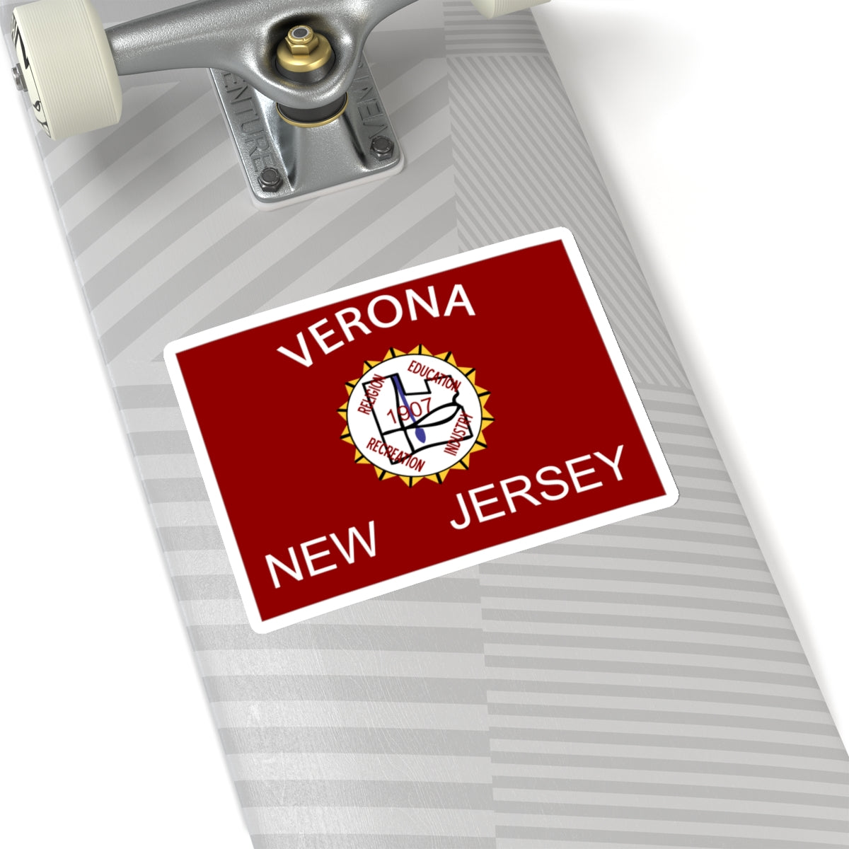 Flag of Verona, New Jersey - STICKER Vinyl Kiss-Cut Decal