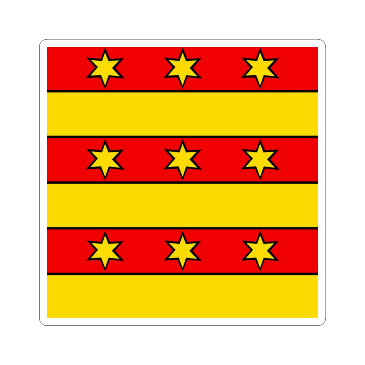 CHE Bezirk Rheinfelden Flag (Switzerland) STICKER Vinyl Kiss-Cut Decal