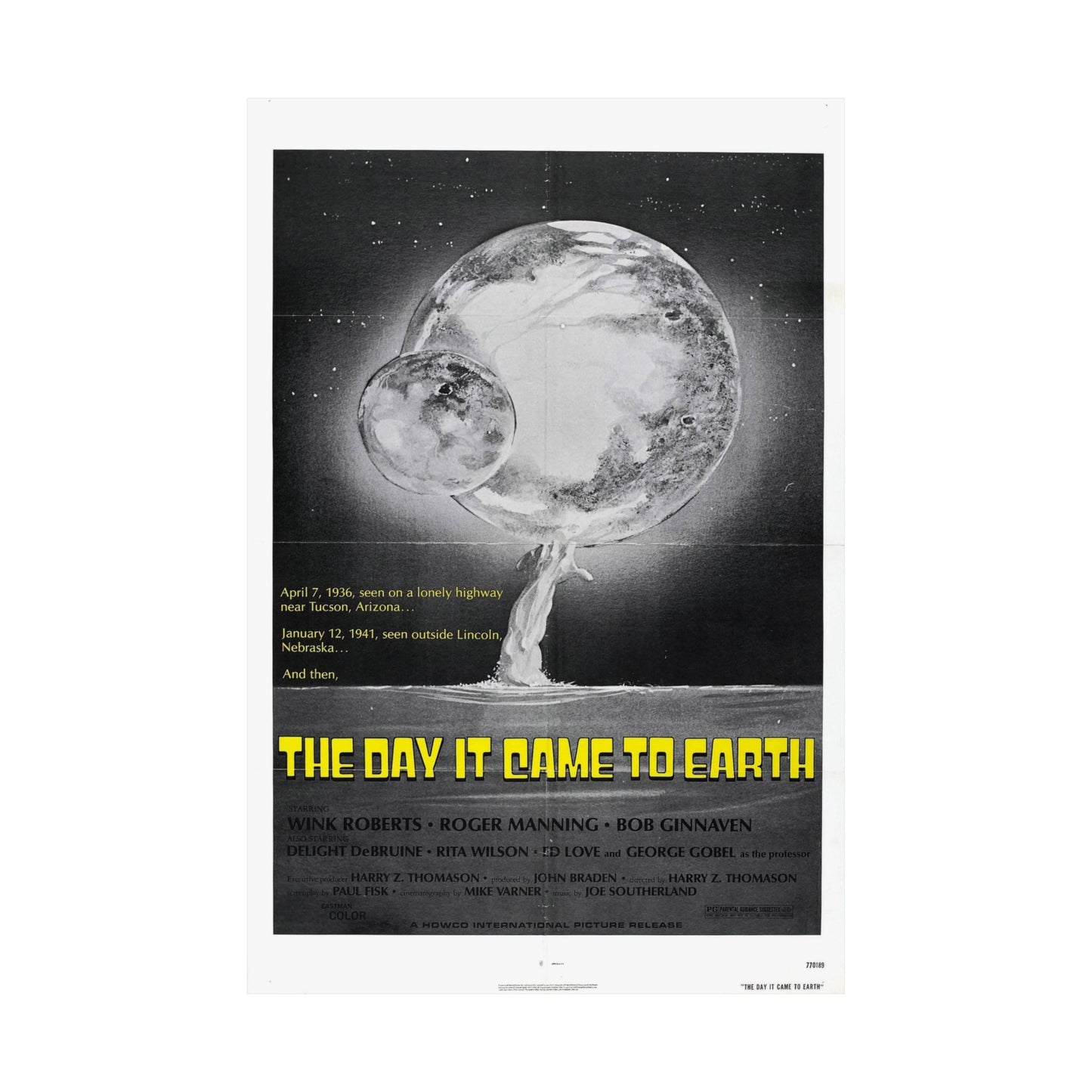 THE DAY IT CAME TO EARTH (2) 1977 - Paper Movie Poster-The Sticker Space