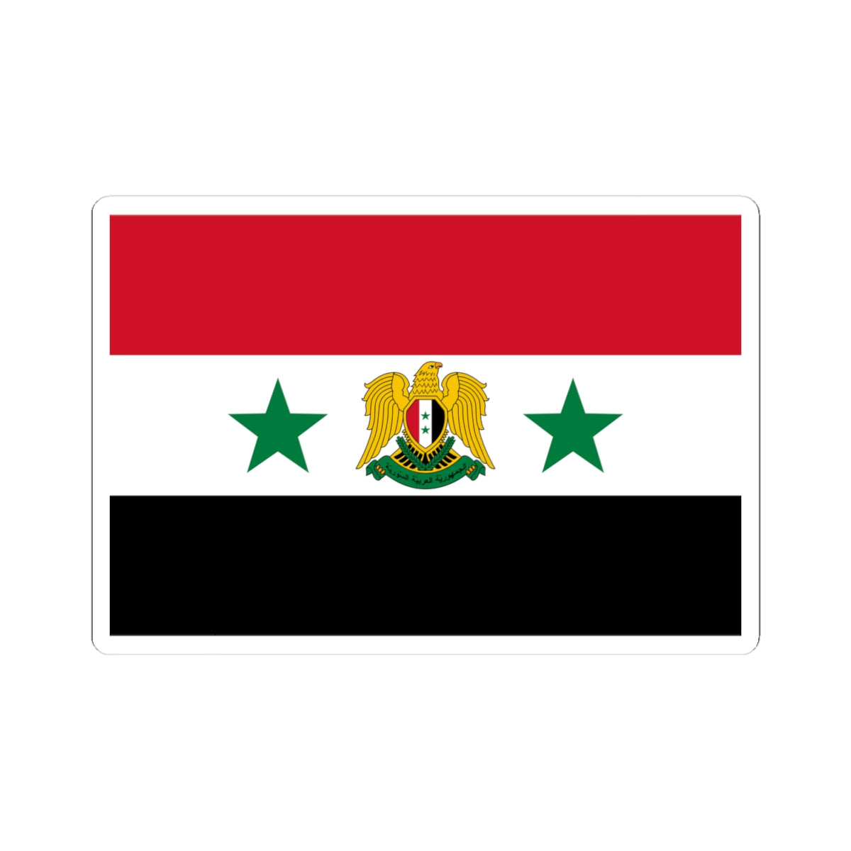 Flag of the Minister of Defense of Syria 1980-2024 (Syria) STICKER Vinyl Kiss-Cut Decal