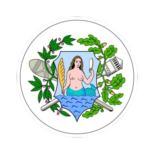 Badge of Fiji 1875-1883 (Fiji) (Coat of Arms) STICKER Vinyl Kiss-Cut Decal