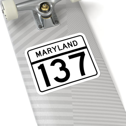 MD Route 137 (Maryland) (Road Sign) STICKER Vinyl Kiss-Cut Decal