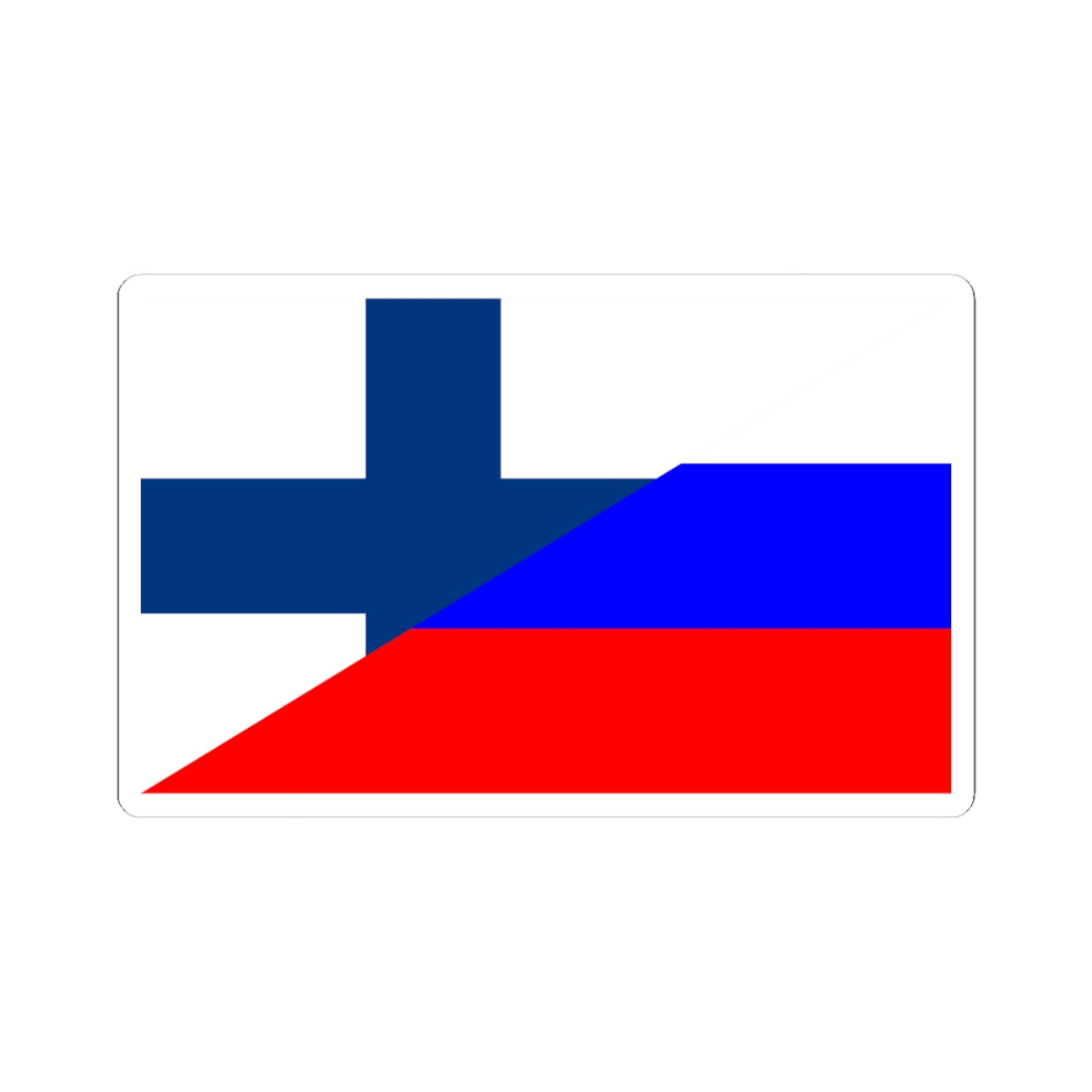Flag of Finland and Russia (Finland) STICKER Vinyl Kiss-Cut Decal