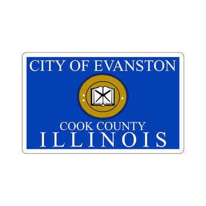 Flag of Evanston, IL - STICKER Vinyl Kiss-Cut Decal