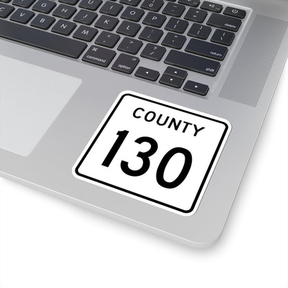 County 130 square (Minnesota) (Road Sign) STICKER Vinyl Kiss-Cut Decal