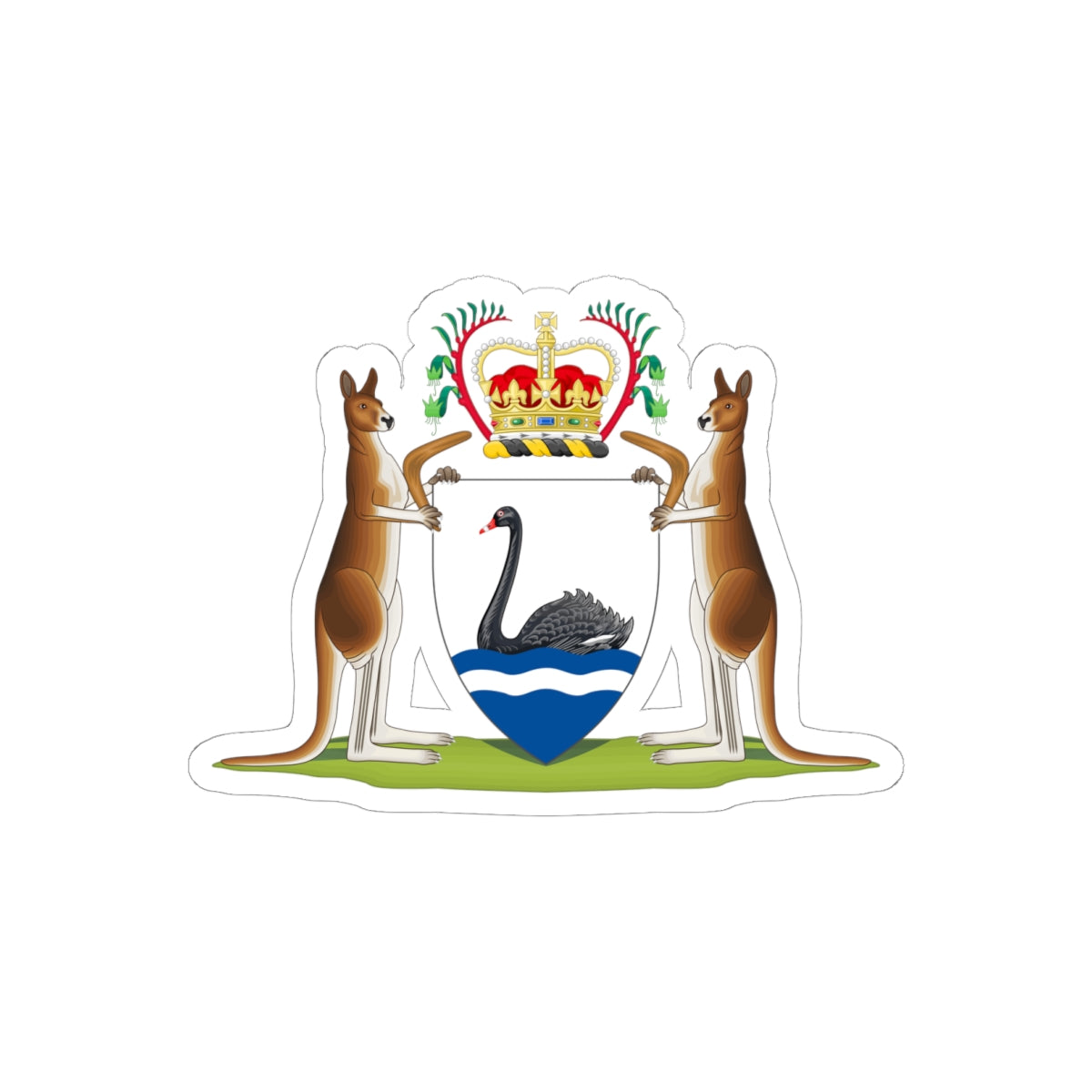 Coat of arms of Western Australia - STICKER Vinyl Kiss-Cut Decal