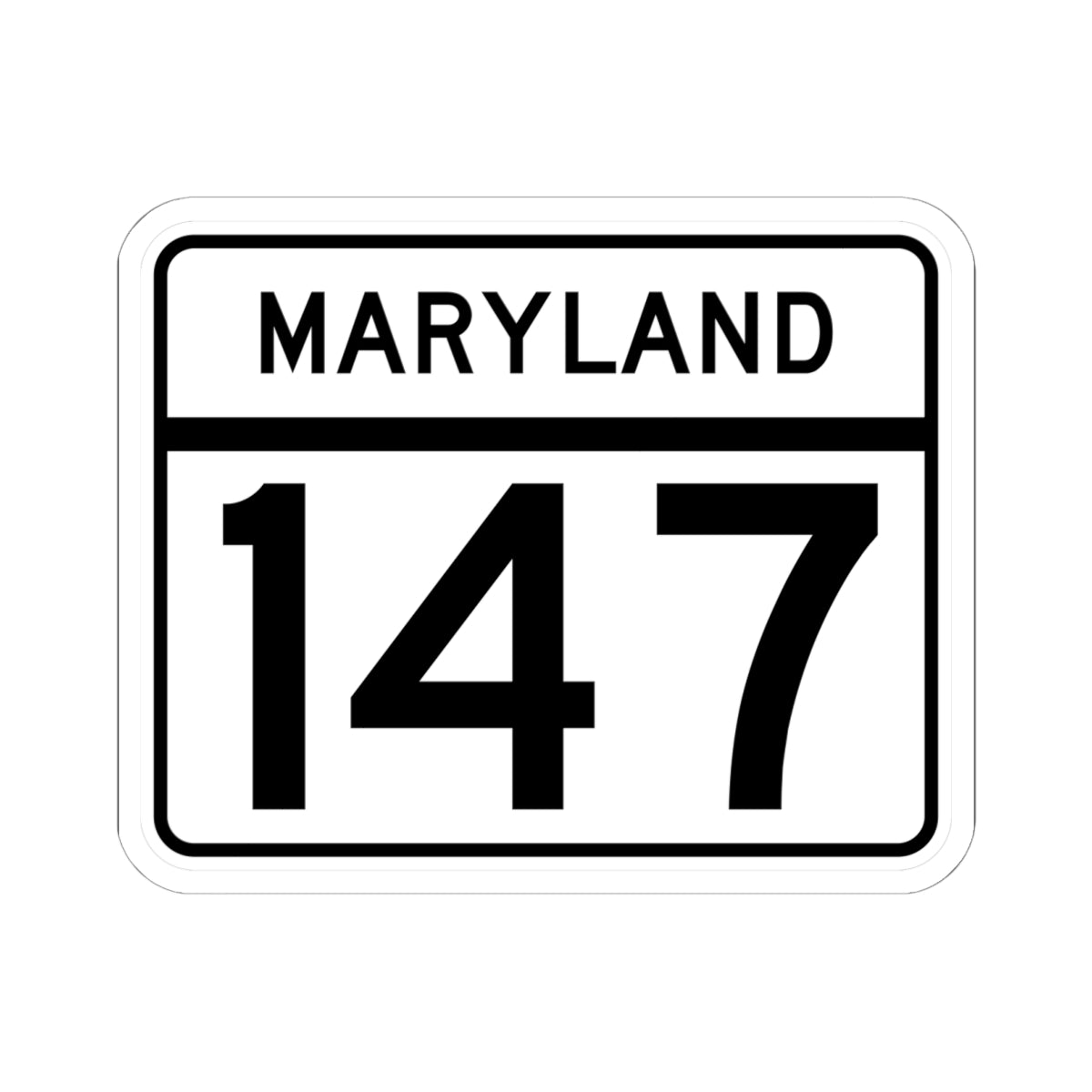 MD Route 147 (Maryland) (Road Sign) STICKER Vinyl Kiss-Cut Decal