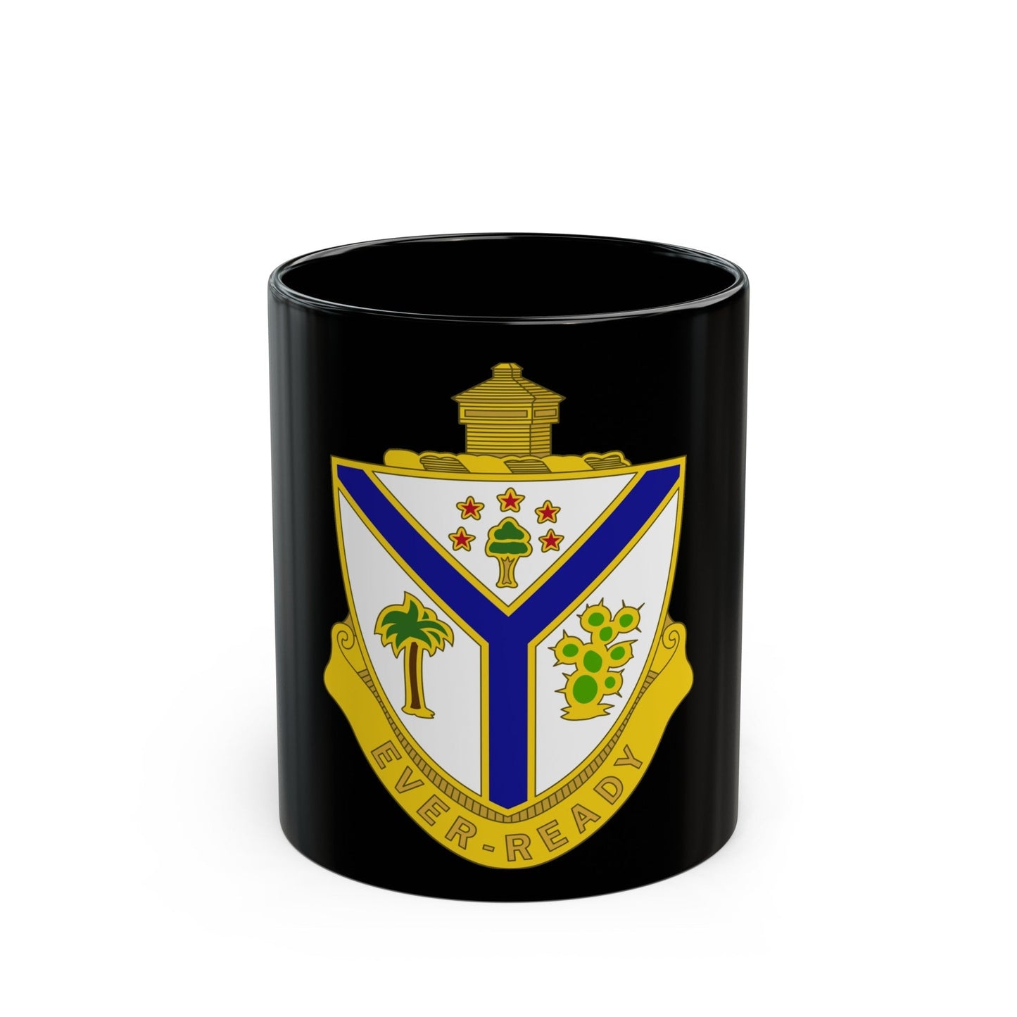 132nd Infantry Regiment (U.S. Army) Black Coffee Mug-11oz-The Sticker Space