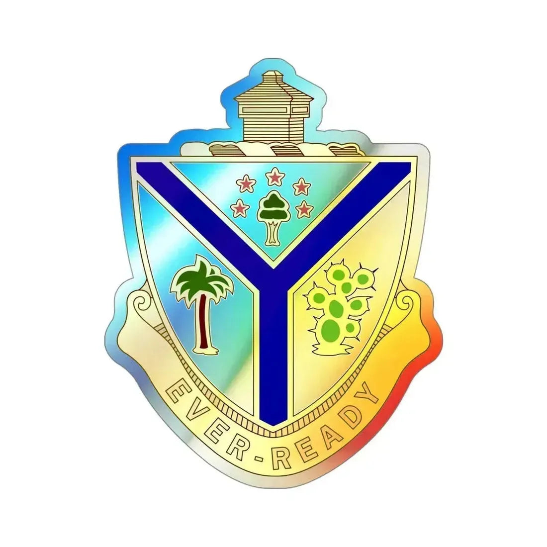 132nd Infantry Regiment (U.S. Army) Holographic STICKER Die-Cut Vinyl Decal 4 Inch Holographic - The Sticker Space