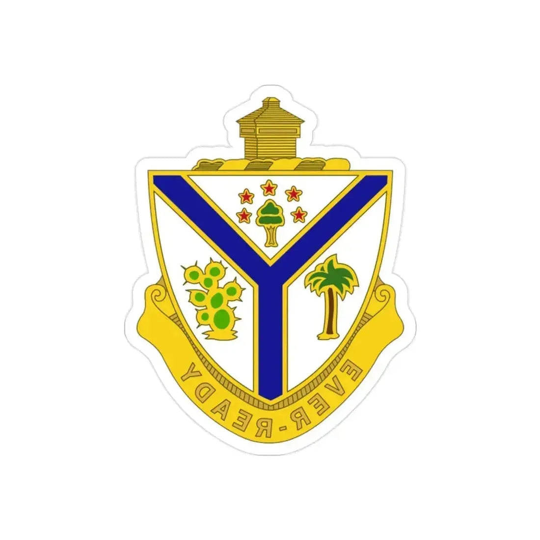 132nd Infantry Regiment (U.S. Army) REVERSE PRINT Transparent Die-Cut STICKER 2 Inch Die-Cut Transparent - The Sticker Space