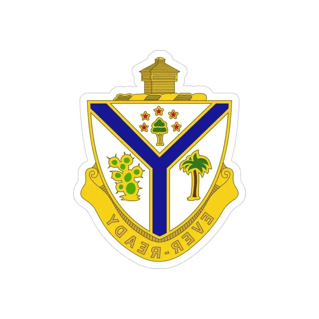 132nd Infantry Regiment (U.S. Army) REVERSE PRINT Transparent Die-Cut STICKER 3 Inch Die-Cut Transparent - The Sticker Space