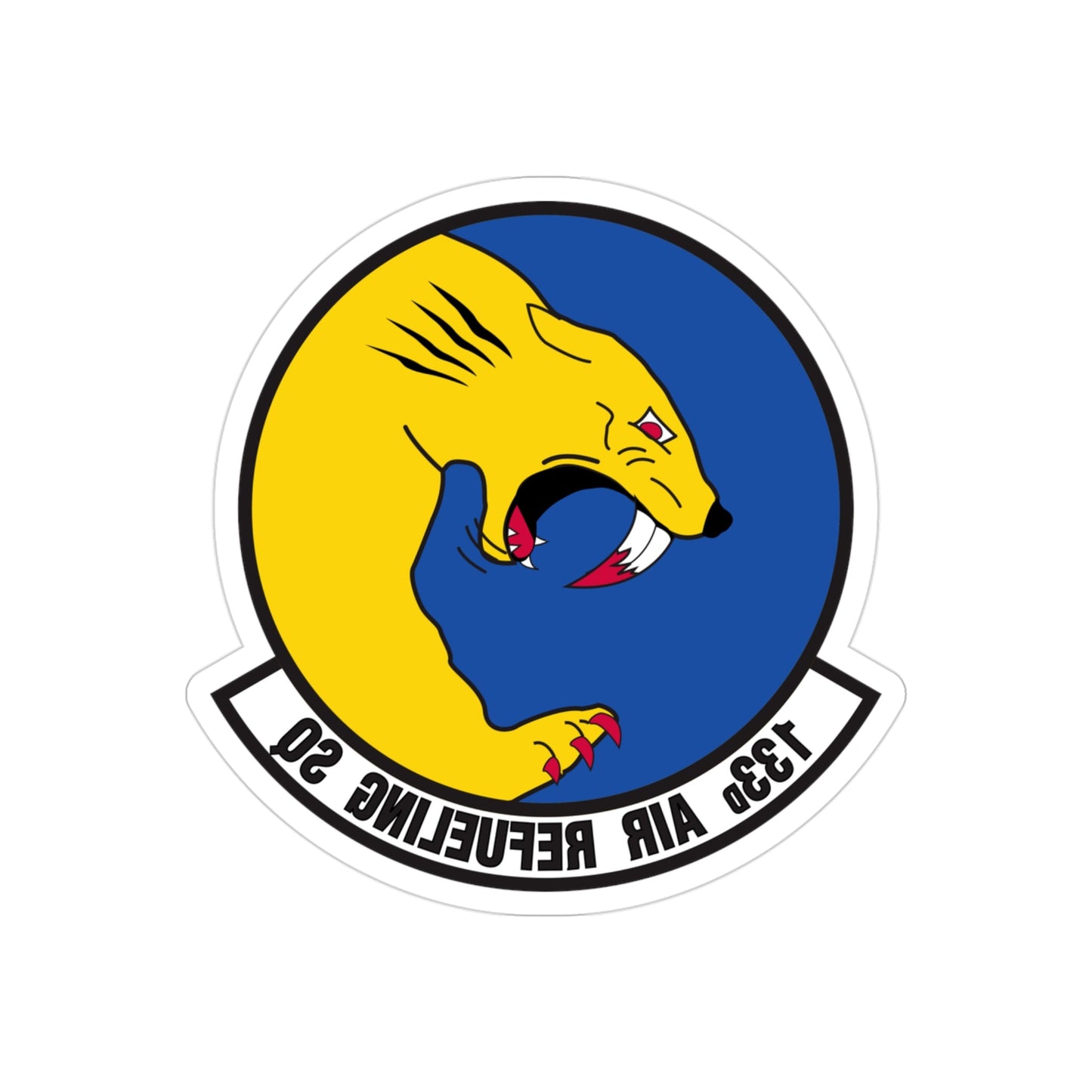 133 Air Refueling Squadron (U.S. Air Force) REVERSE PRINT Transparent STICKER-3" × 3"-The Sticker Space