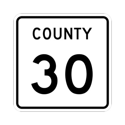 County 30 square (Minnesota) (Road Sign) STICKER Vinyl Kiss-Cut Decal