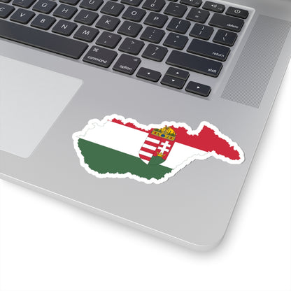 Flag-map of Hungary 1939-1940 (Hungary) STICKER Vinyl Kiss-Cut Decal