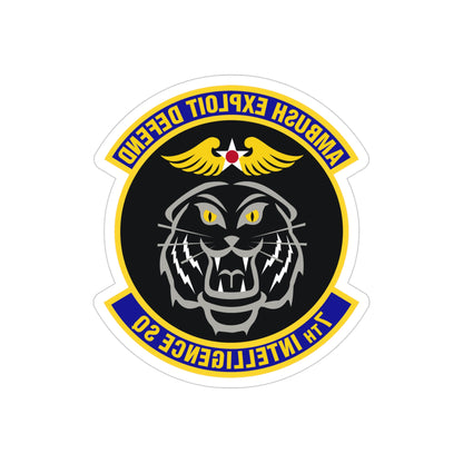 7th Intelligence Squadron (U.S. Air Force) REVERSE PRINT Transparent STICKER-4" × 4"-The Sticker Space