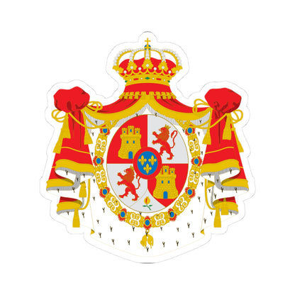 Armas abreviadas del rey de España antes de 1868 manto y toisón (Spain) (Coat of Arms) STICKER Vinyl Kiss-Cut Decal